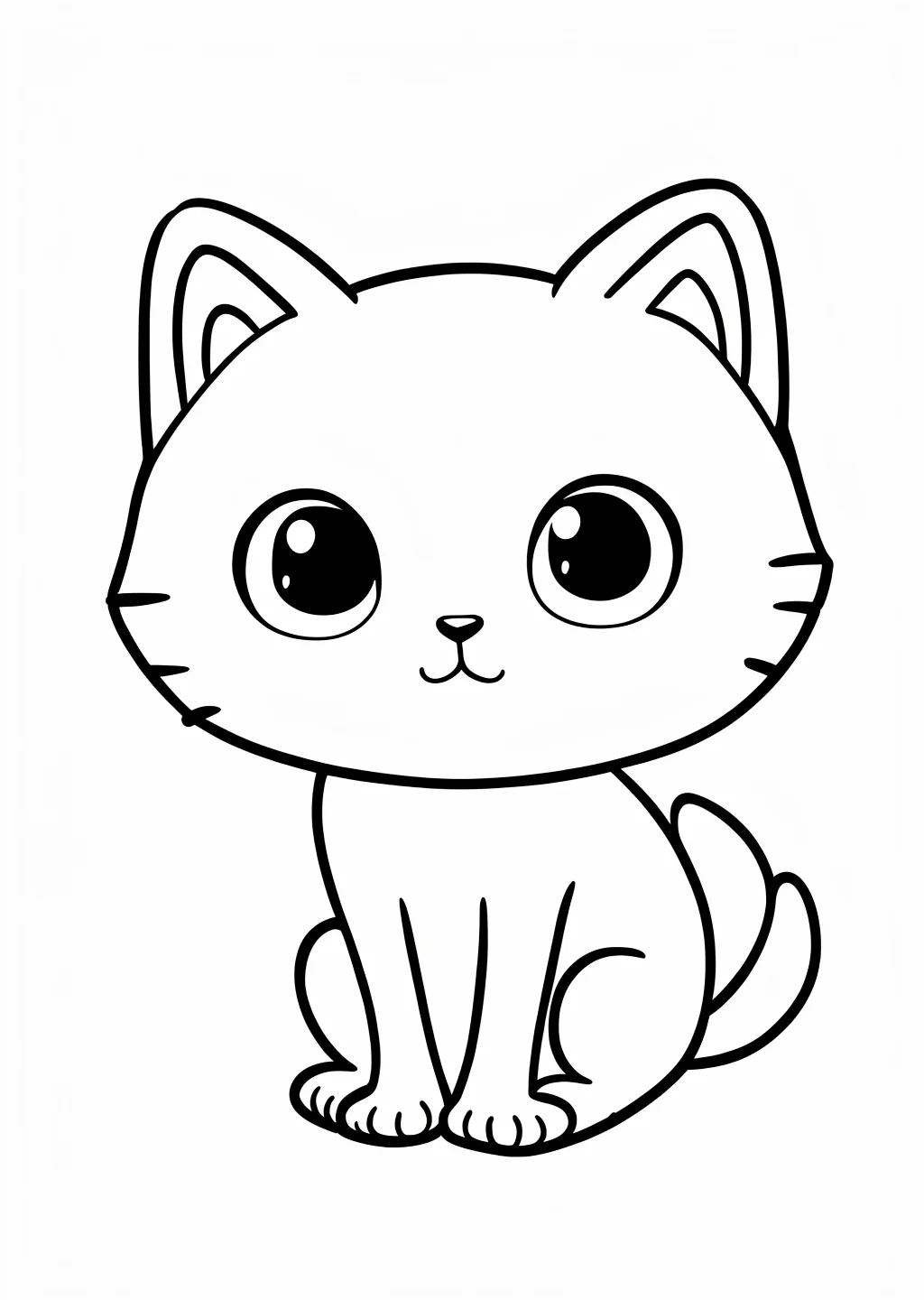 Kawaii Kätzchen Ausmalbild – Ausmalbild Vorlage