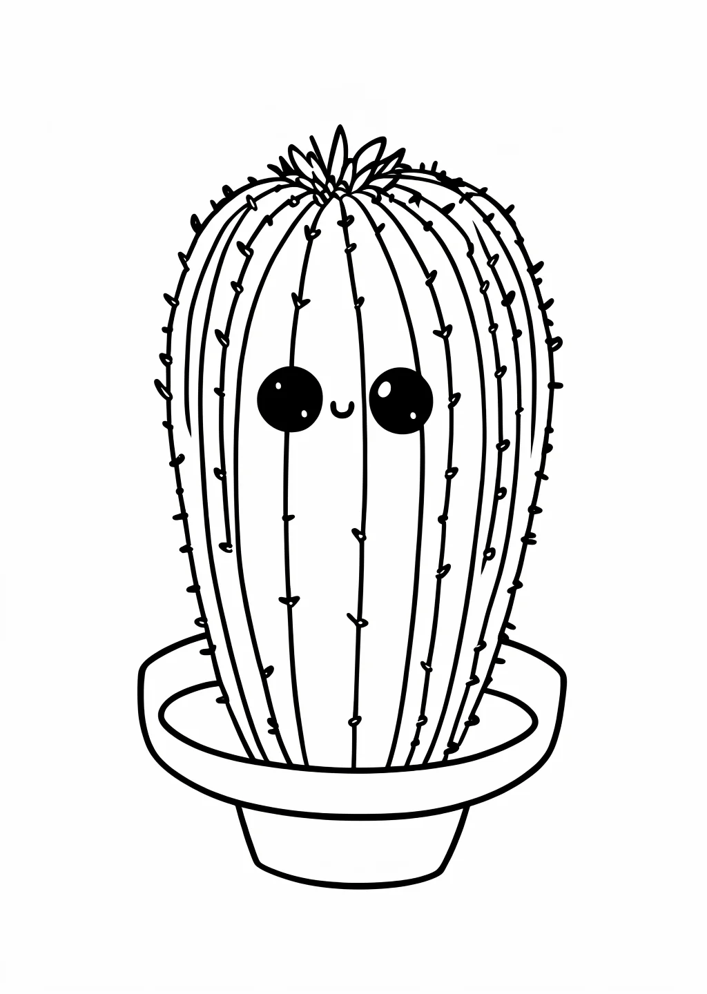 Kawaii Kaktus Ausmalbild – Ausmalbild Vorlage