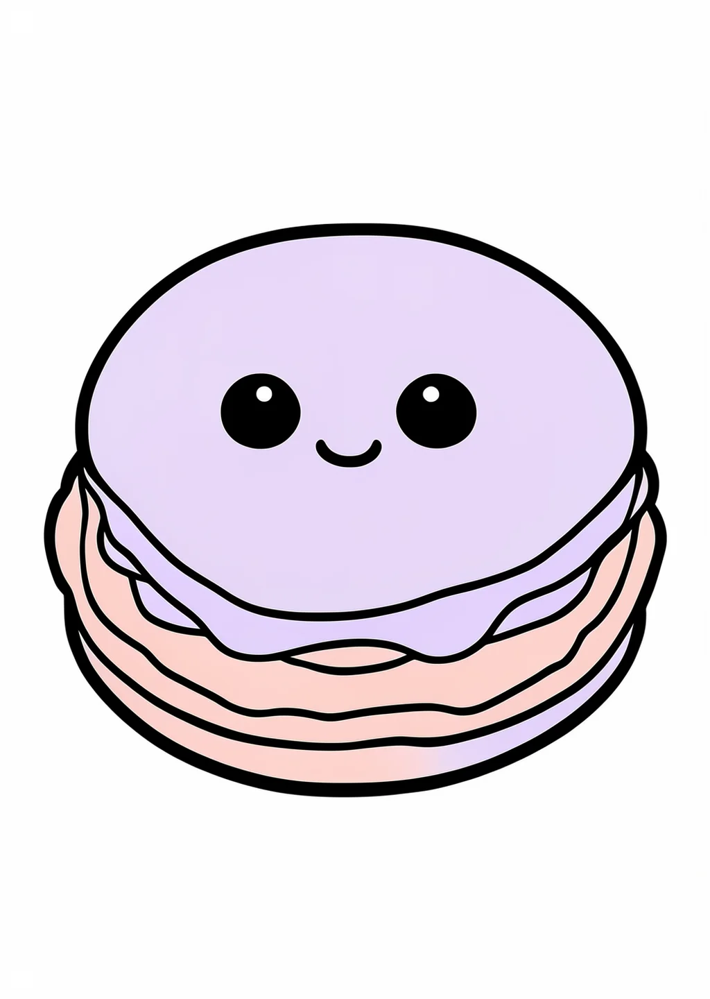 Kawaii Keks Ausmalbild – farbiges Beispiel