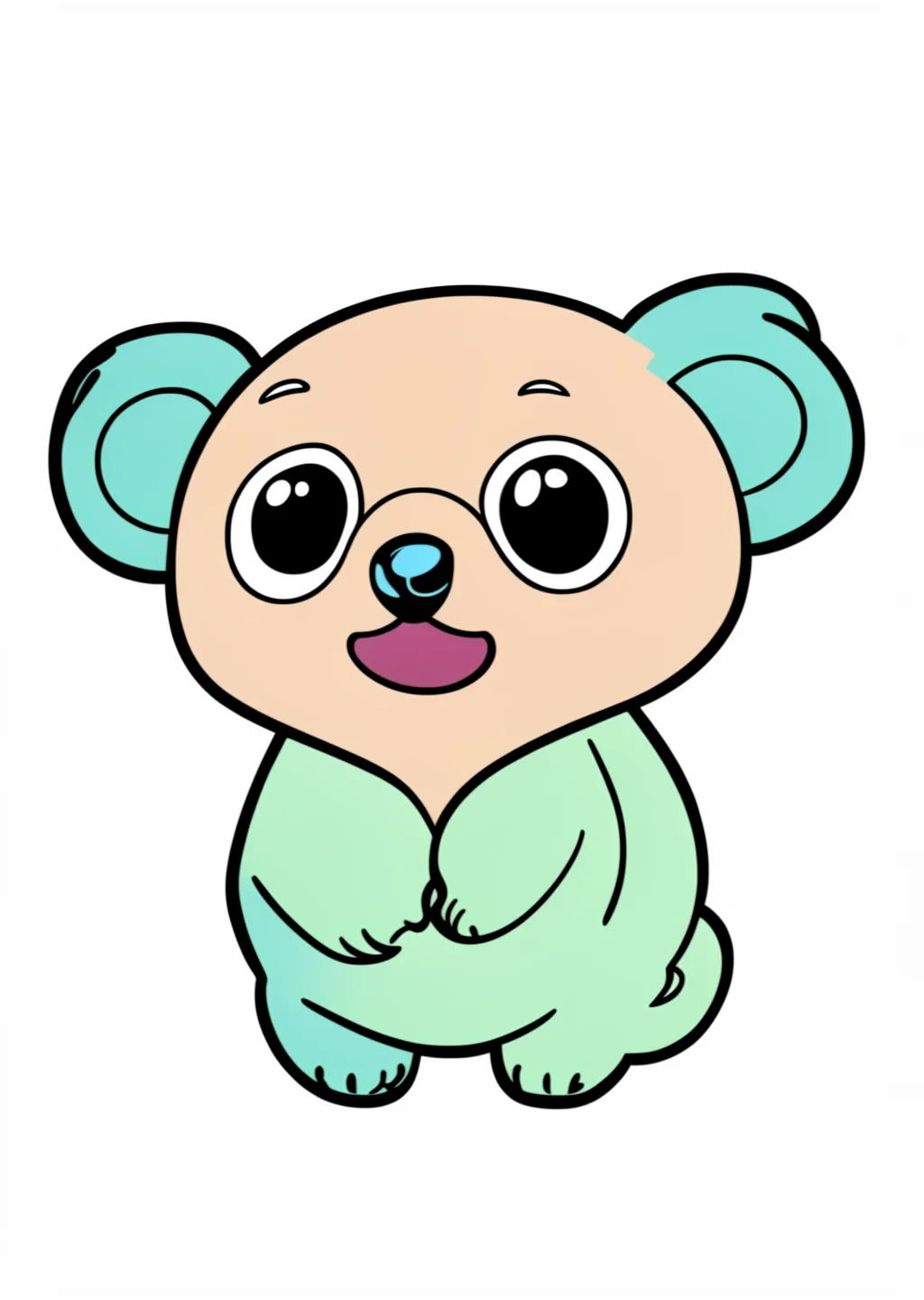 Kawaii Koala Ausmalbild – farbiges Beispiel
