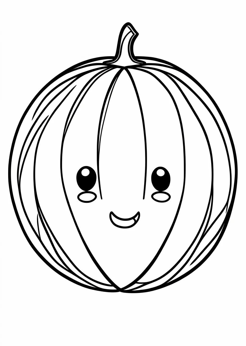 Kawaii Melone Ausmalbild – Ausmalbild Vorlage