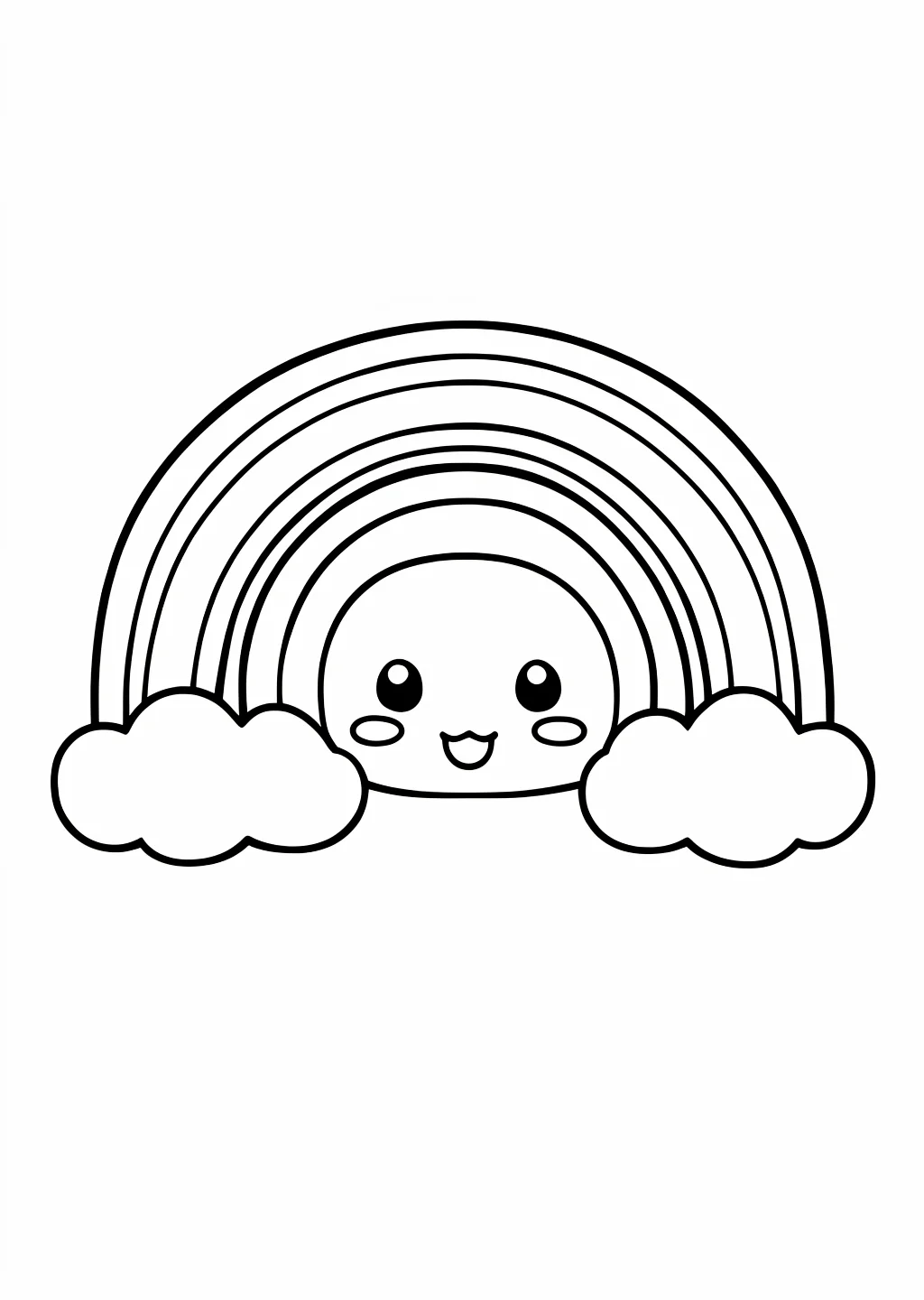 Kawaii Regenbogen Ausmalbild – Ausmalbild Vorlage