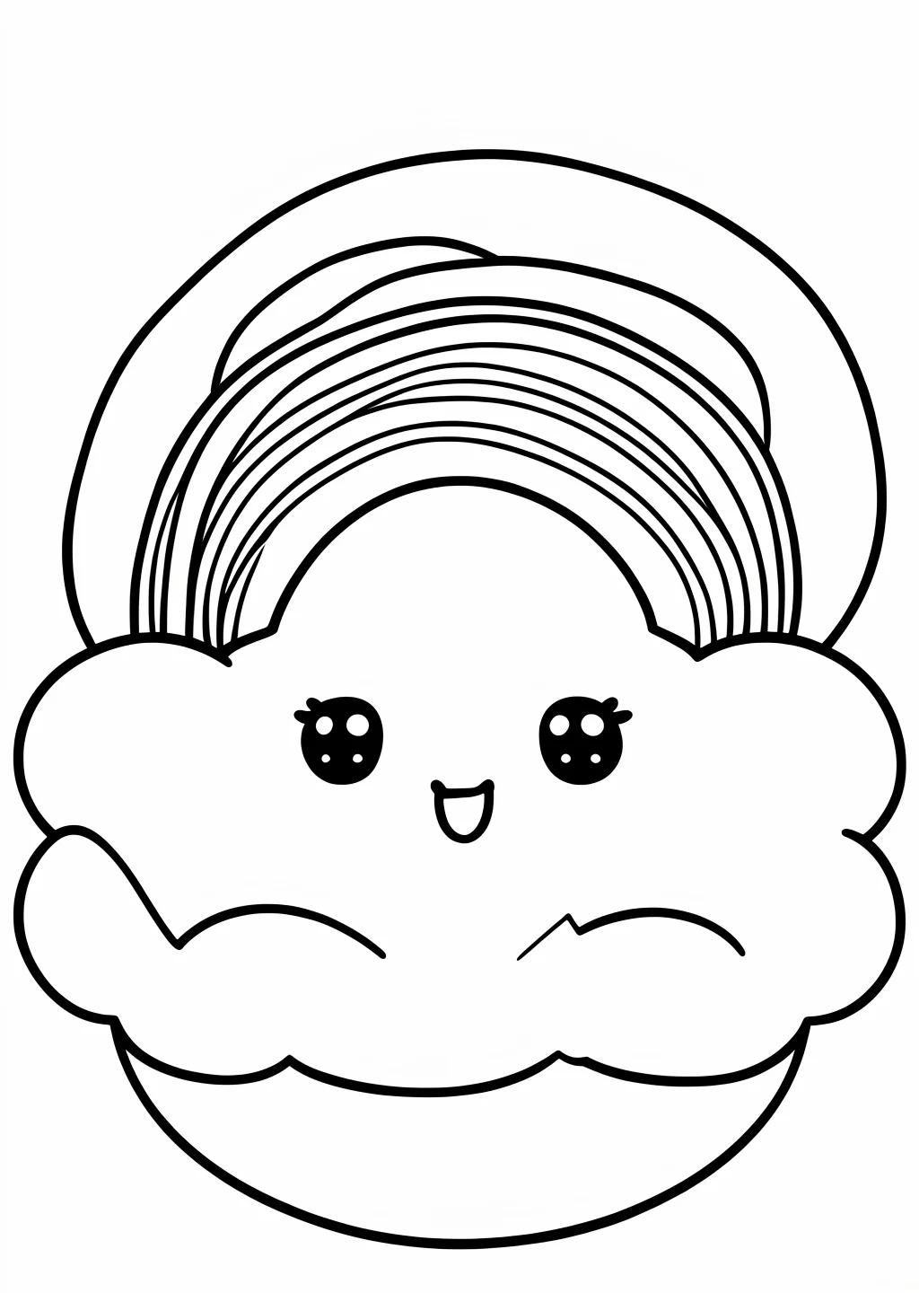 Kawaii Wolke Ausmalbild