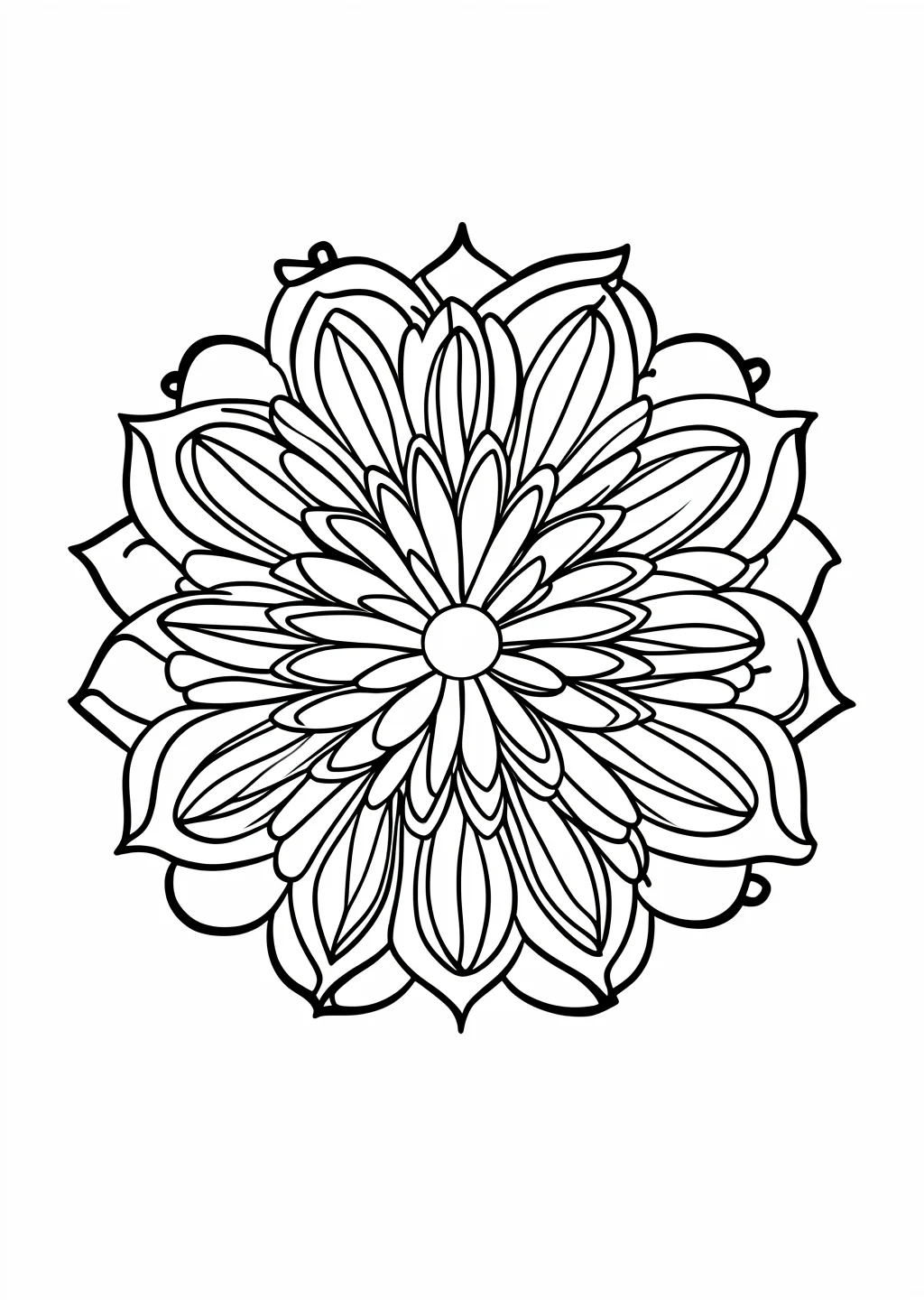Einfaches Blumen-Mandala Ausmalbild