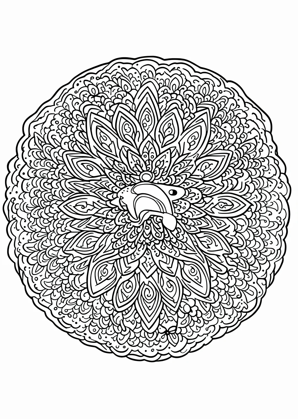 Delfin-Mandala Ausmalbild – Ausmalbild Vorlage