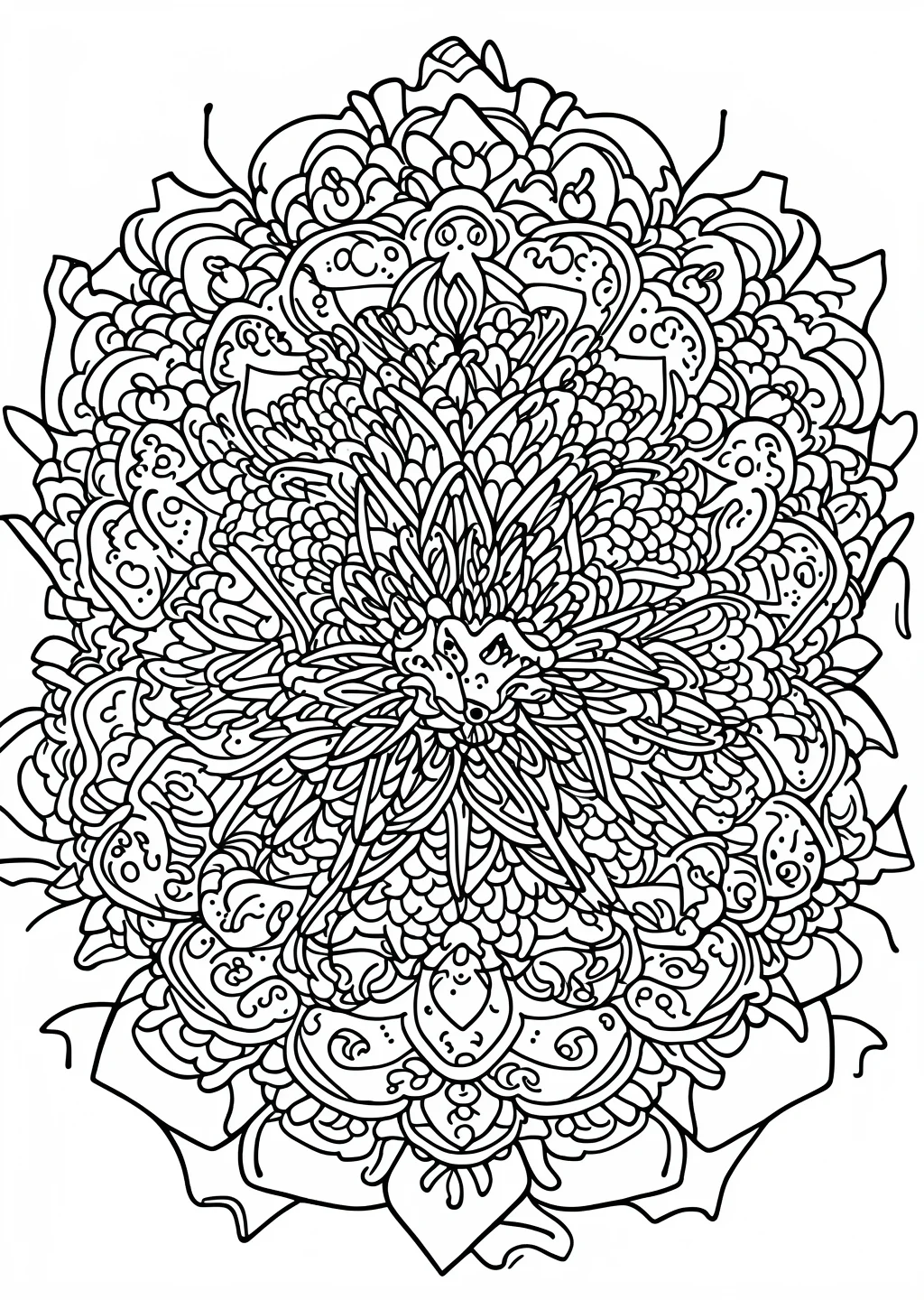 Drachen-Mandala Ausmalbild – Ausmalbild Vorlage