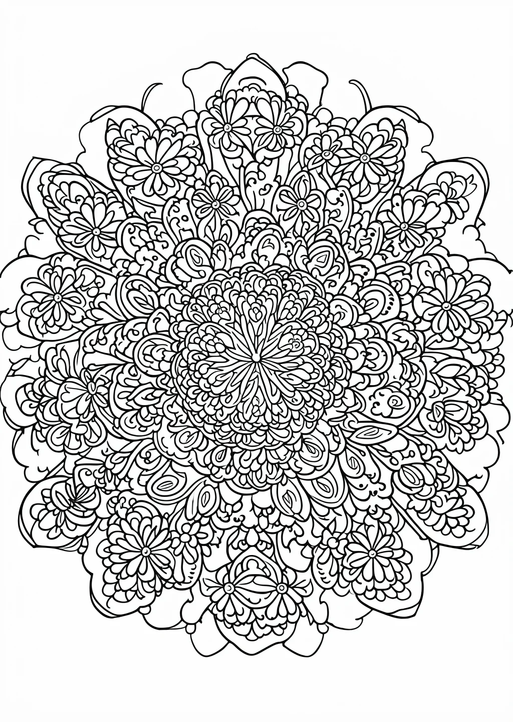 Frühlings-Mandala Ausmalbild – Ausmalbild Vorlage
