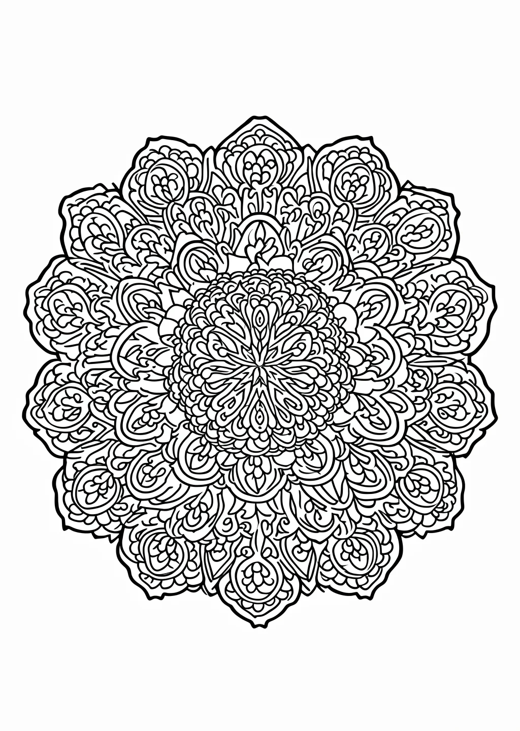 Geometrisches Mandala Ausmalbild