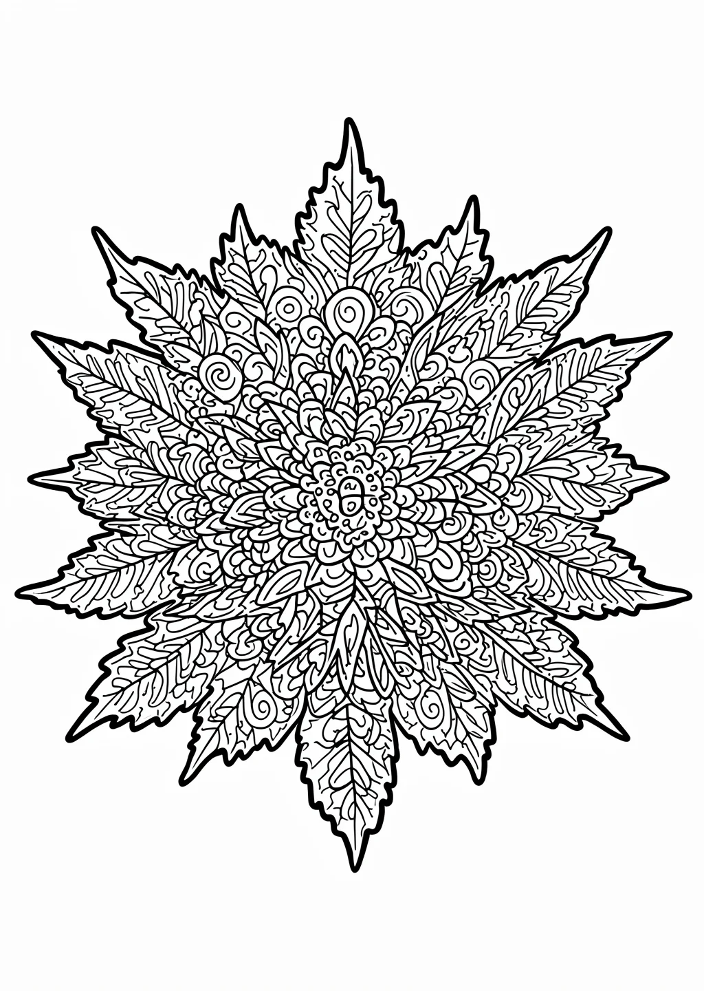 Herbst-Mandala Ausmalbild – Ausmalbild Vorlage