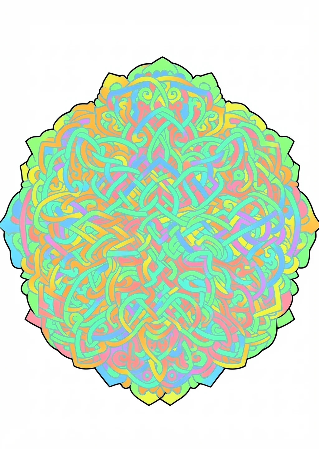 Keltisches Mandala Ausmalbild – farbiges Beispiel