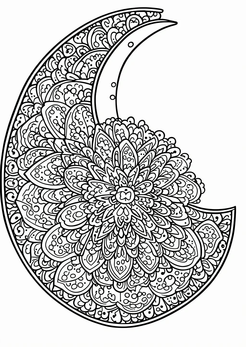 Mond-Mandala Ausmalbild – Ausmalbild Vorlage