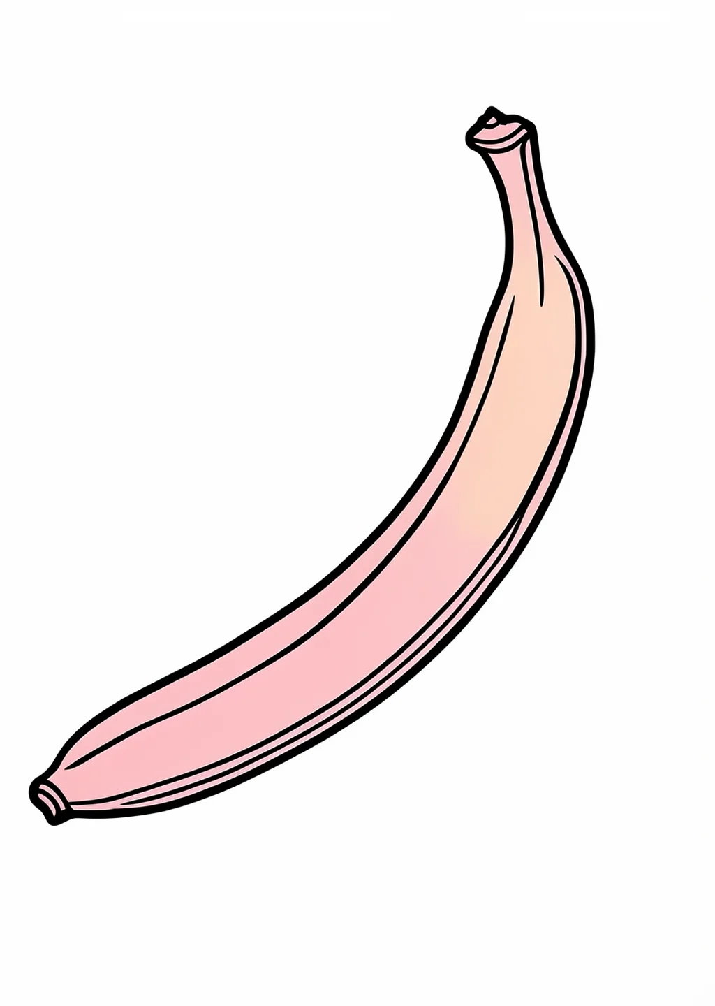 Banane Ausmalbild – farbiges Beispiel