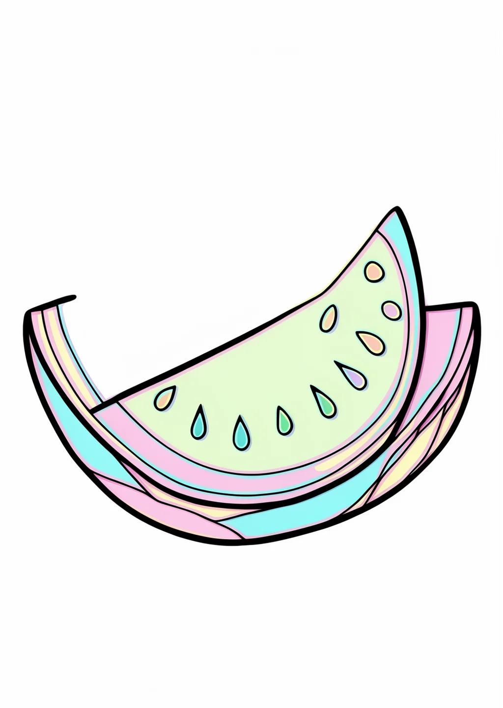 Wassermelone Ausmalbild – farbiges Beispiel