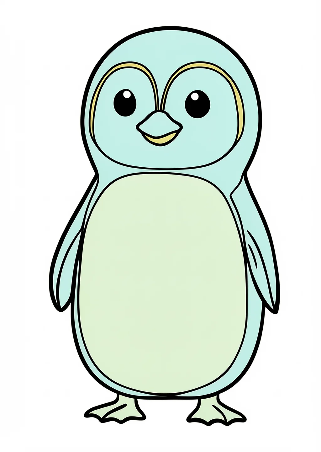 Pinguin Ausmalbild – farbiges Beispiel