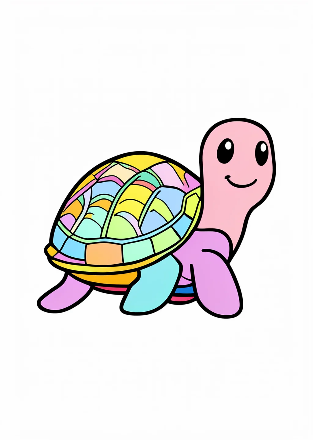 Schildkröte Ausmalbild – farbiges Beispiel