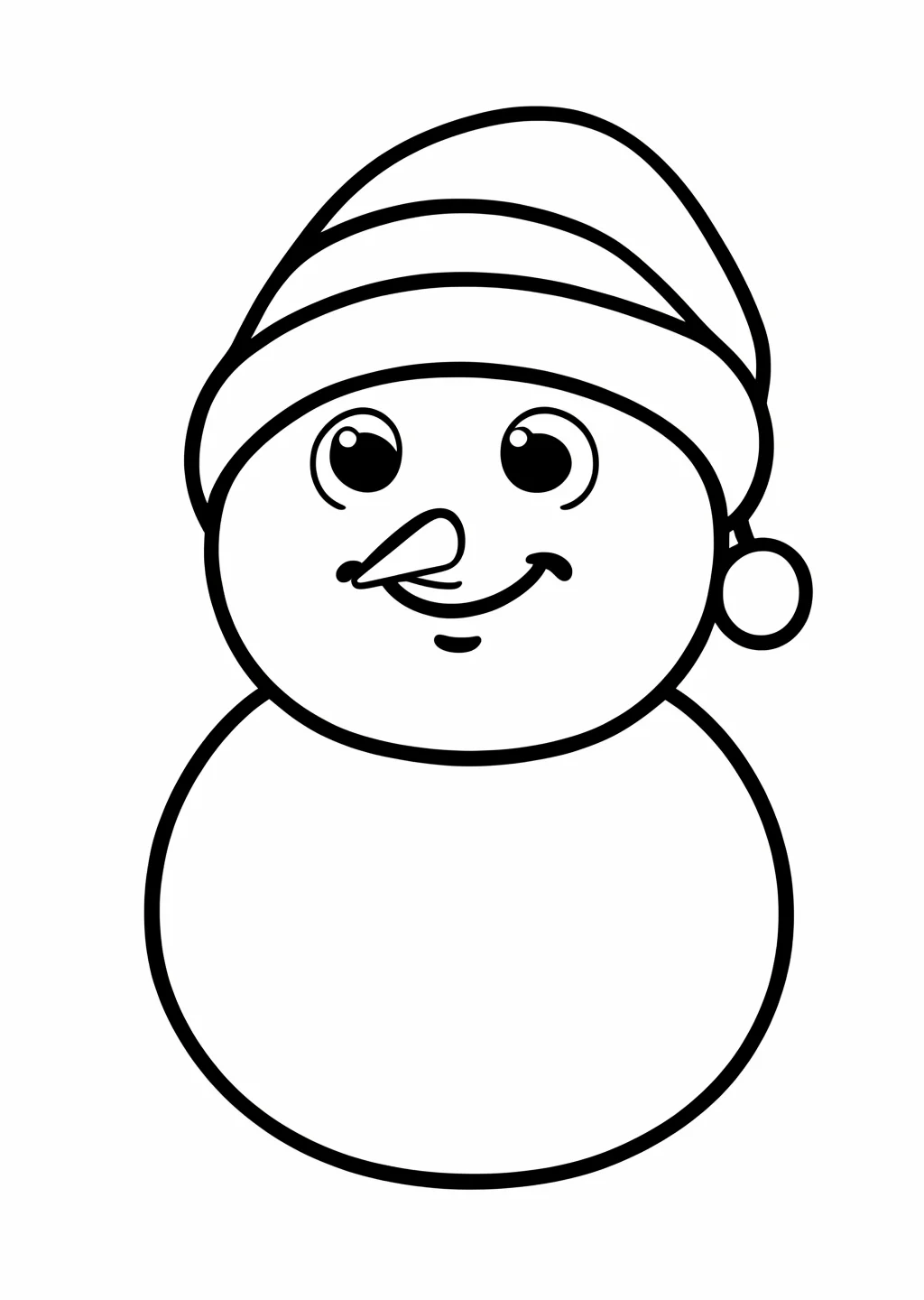 Weihnachtsschneemann Ausmalbild