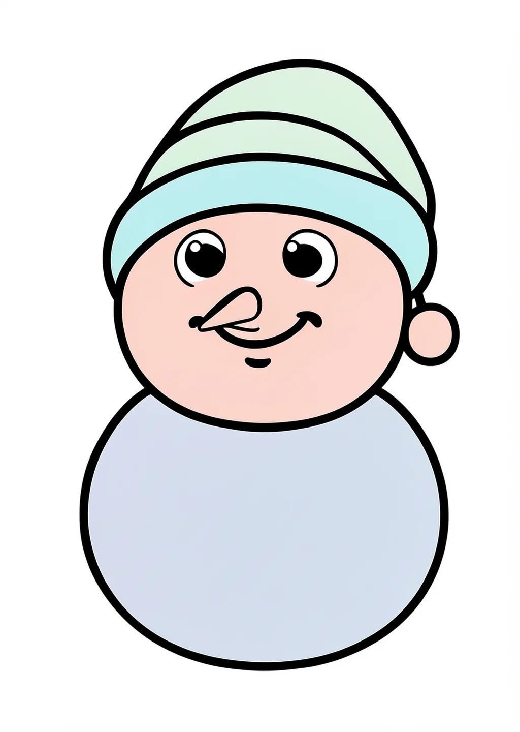 Weihnachtsschneemann Ausmalbild – farbiges Beispiel