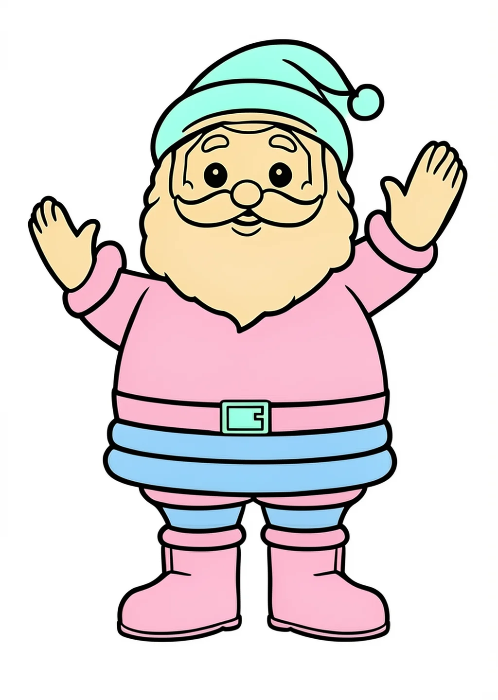 Weihnachtsmann Ausmalbild – farbiges Beispiel