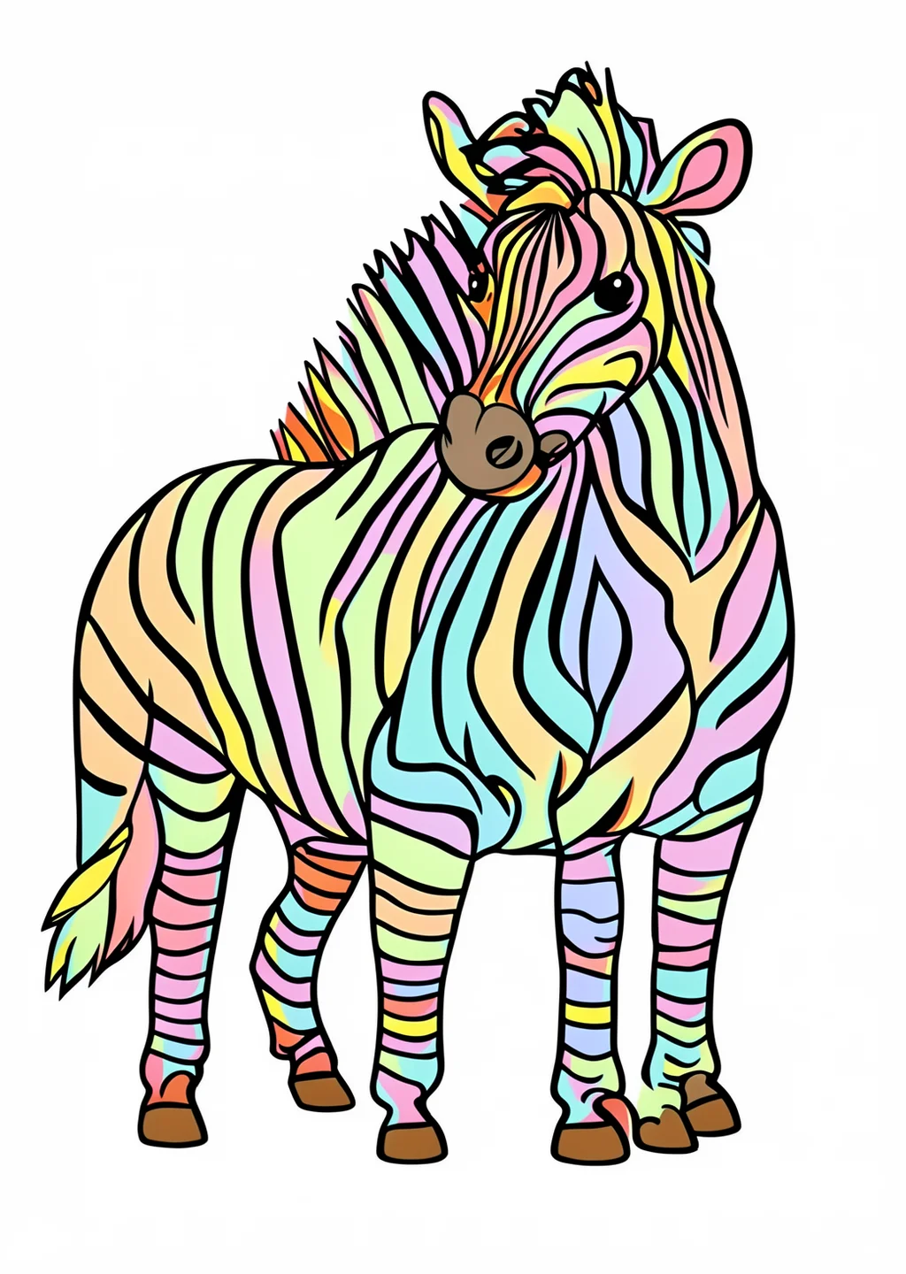 Zebra Ausmalbild – farbiges Beispiel