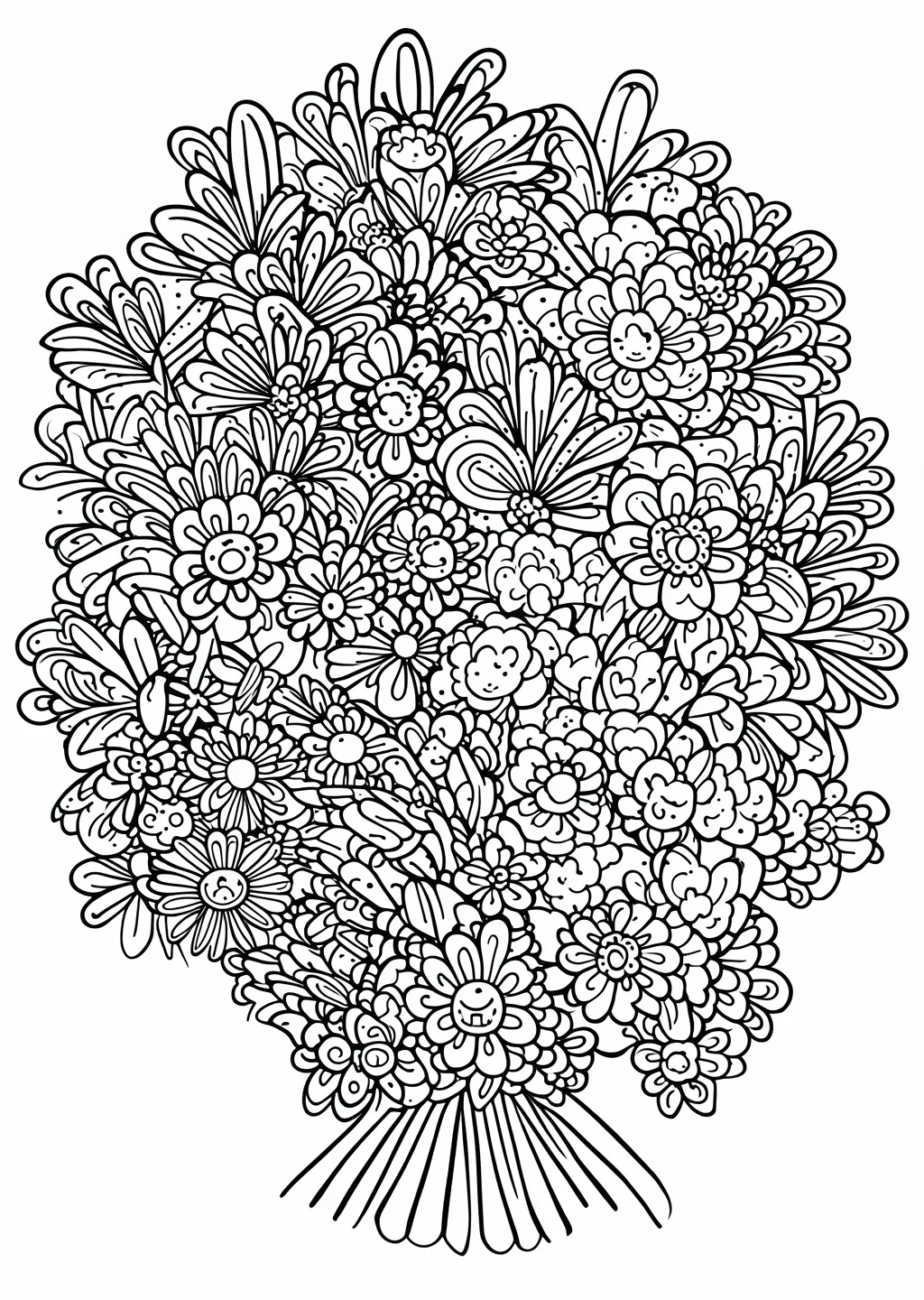Blumenstrauß Ausmalbild