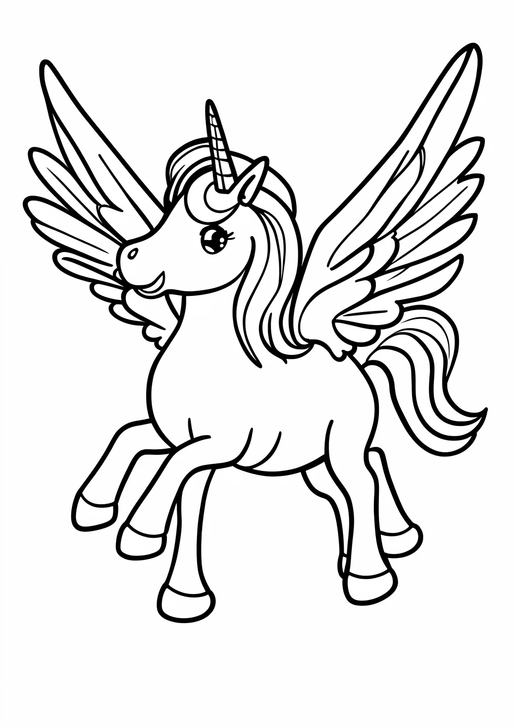 Fliegendes Einhorn Ausmalbild