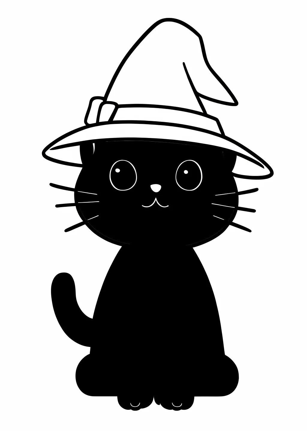 Halloween-Katze Ausmalbild