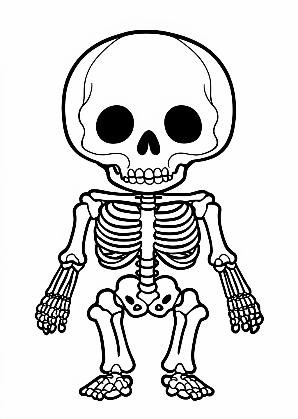 Halloween-Skelett Ausmalbild