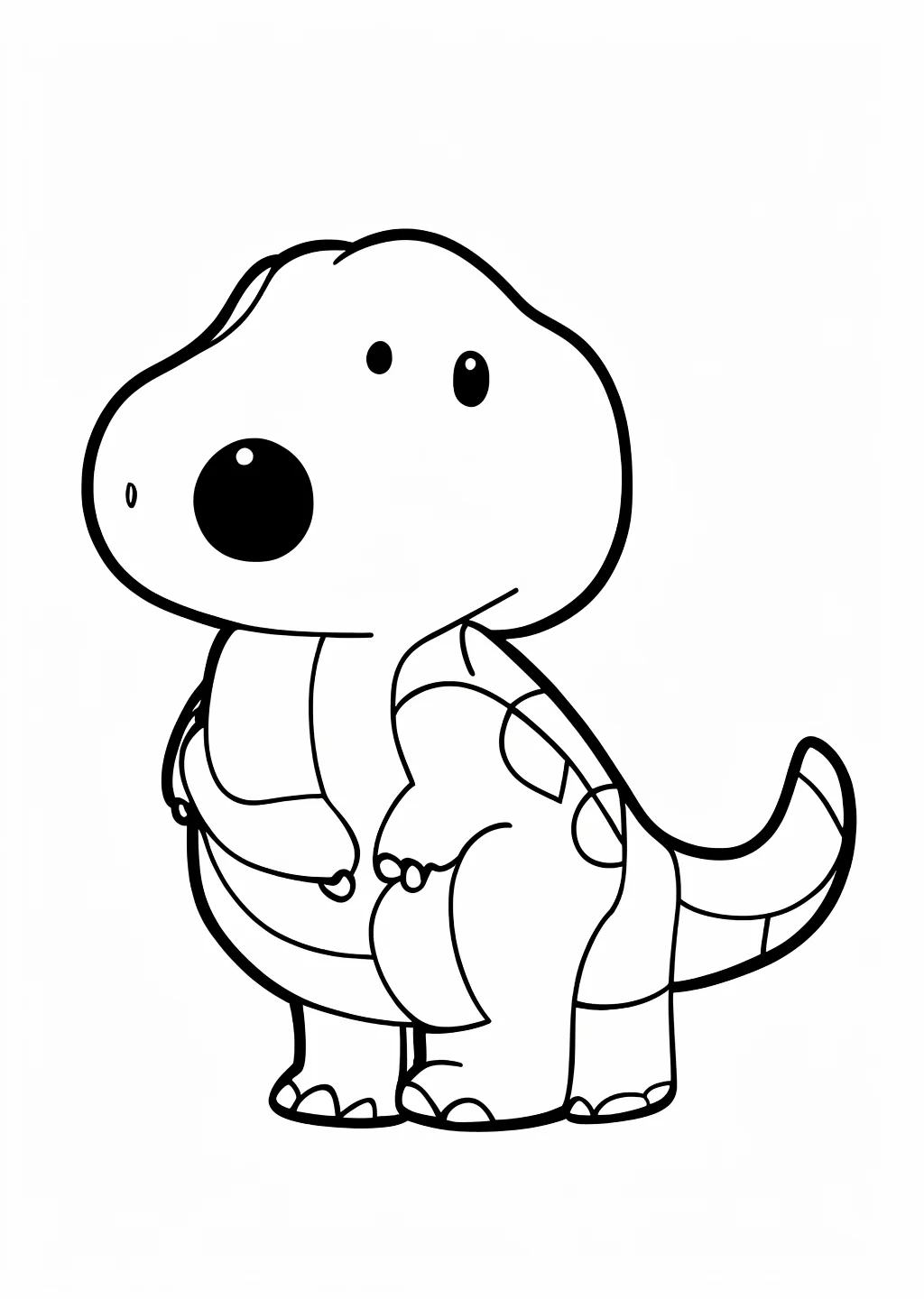 Kawaii Dino Ausmalbild