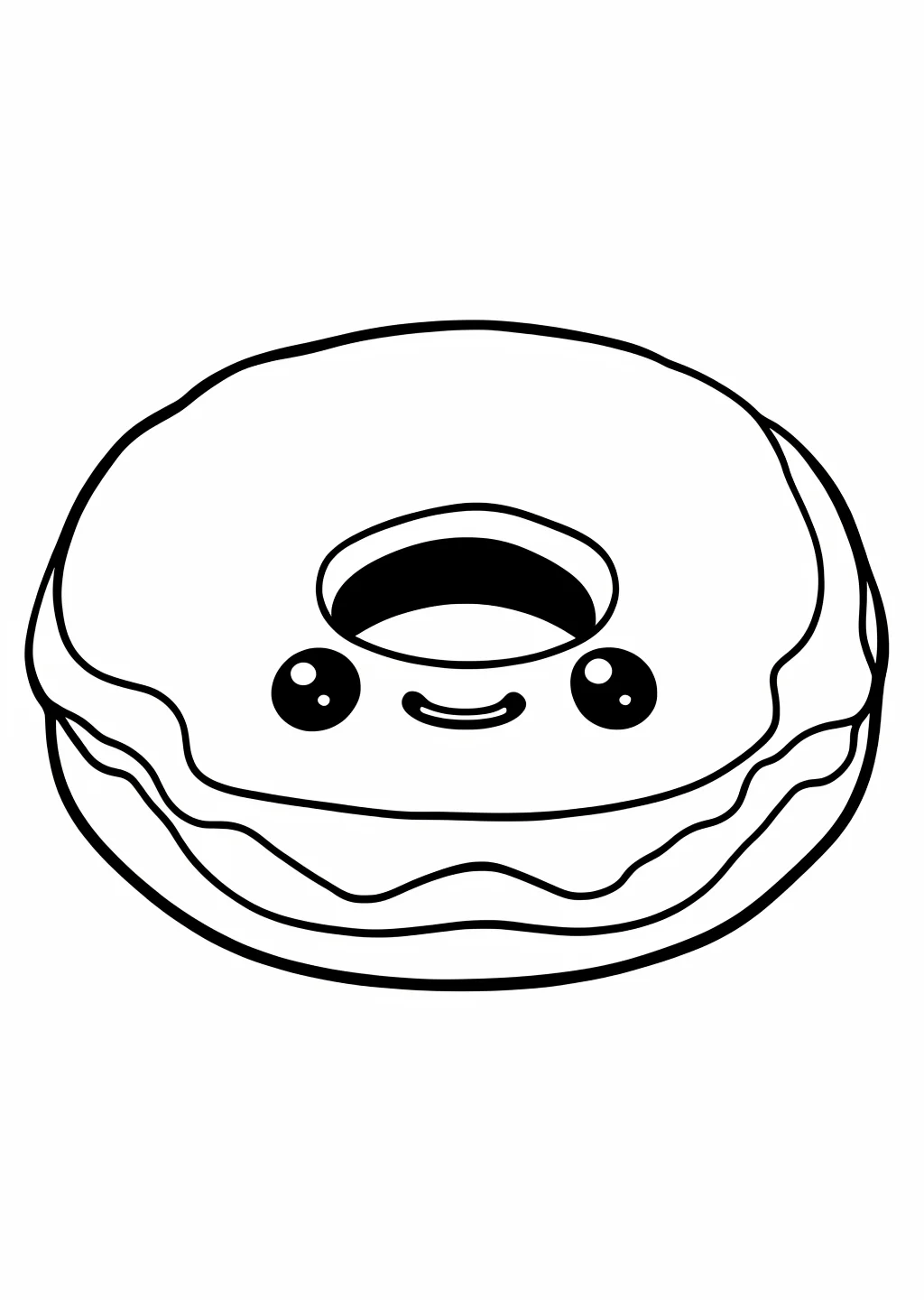 Kawaii Donut Ausmalbild