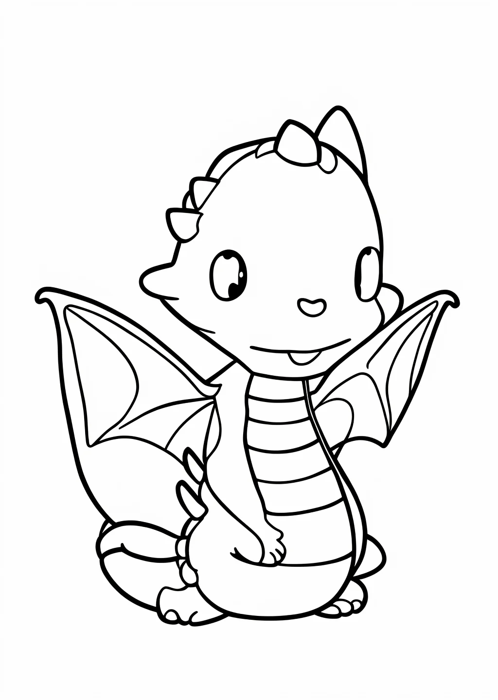 Kawaii Drache Ausmalbild