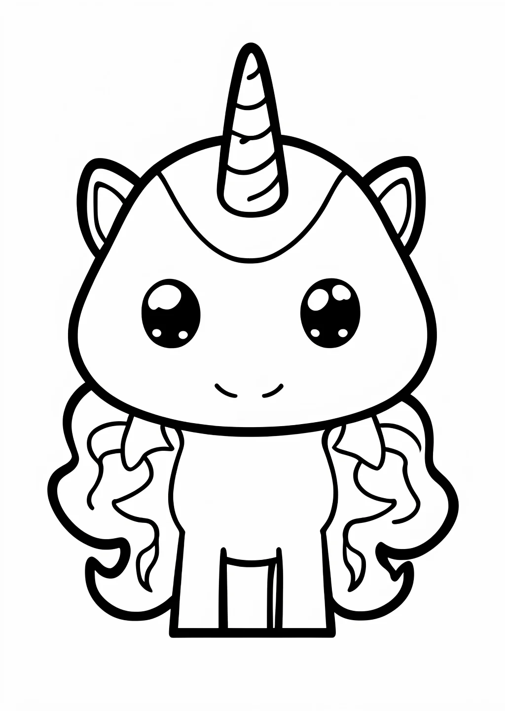 Kawaii Einhorn Ausmalbild