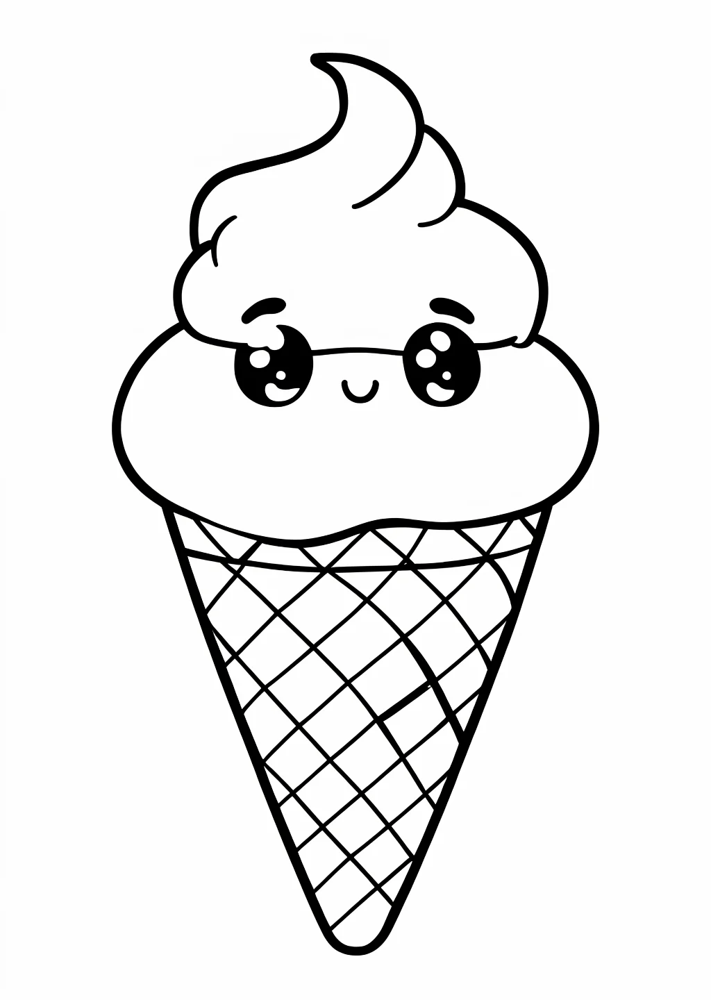 Kawaii Eis Ausmalbild – Ausmalbild Vorlage