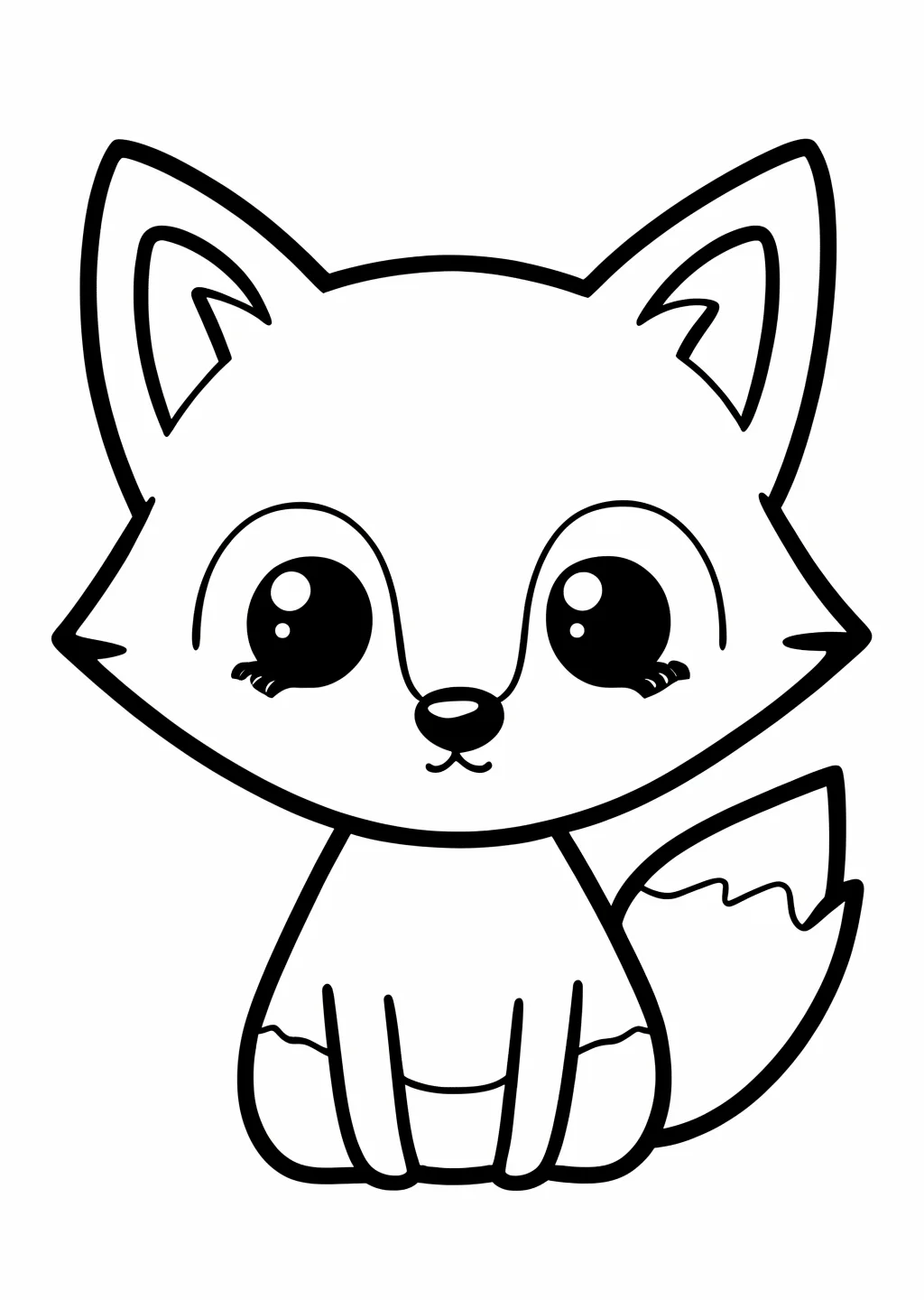 Kawaii Fuchs Ausmalbild – Ausmalbild Vorlage