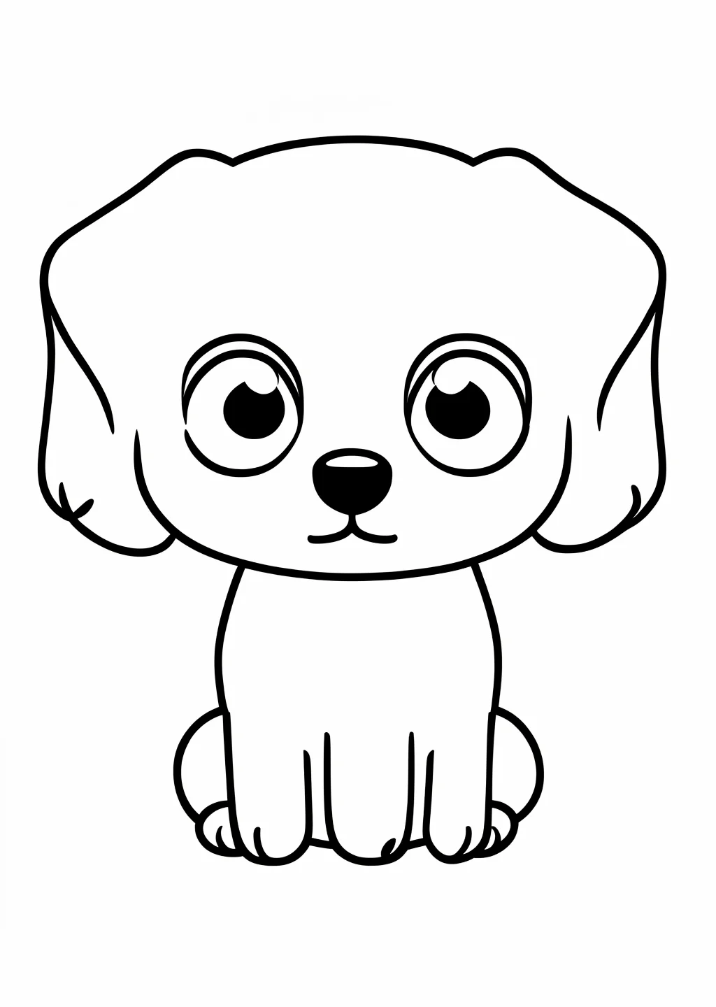 Kawaii Hund Ausmalbild