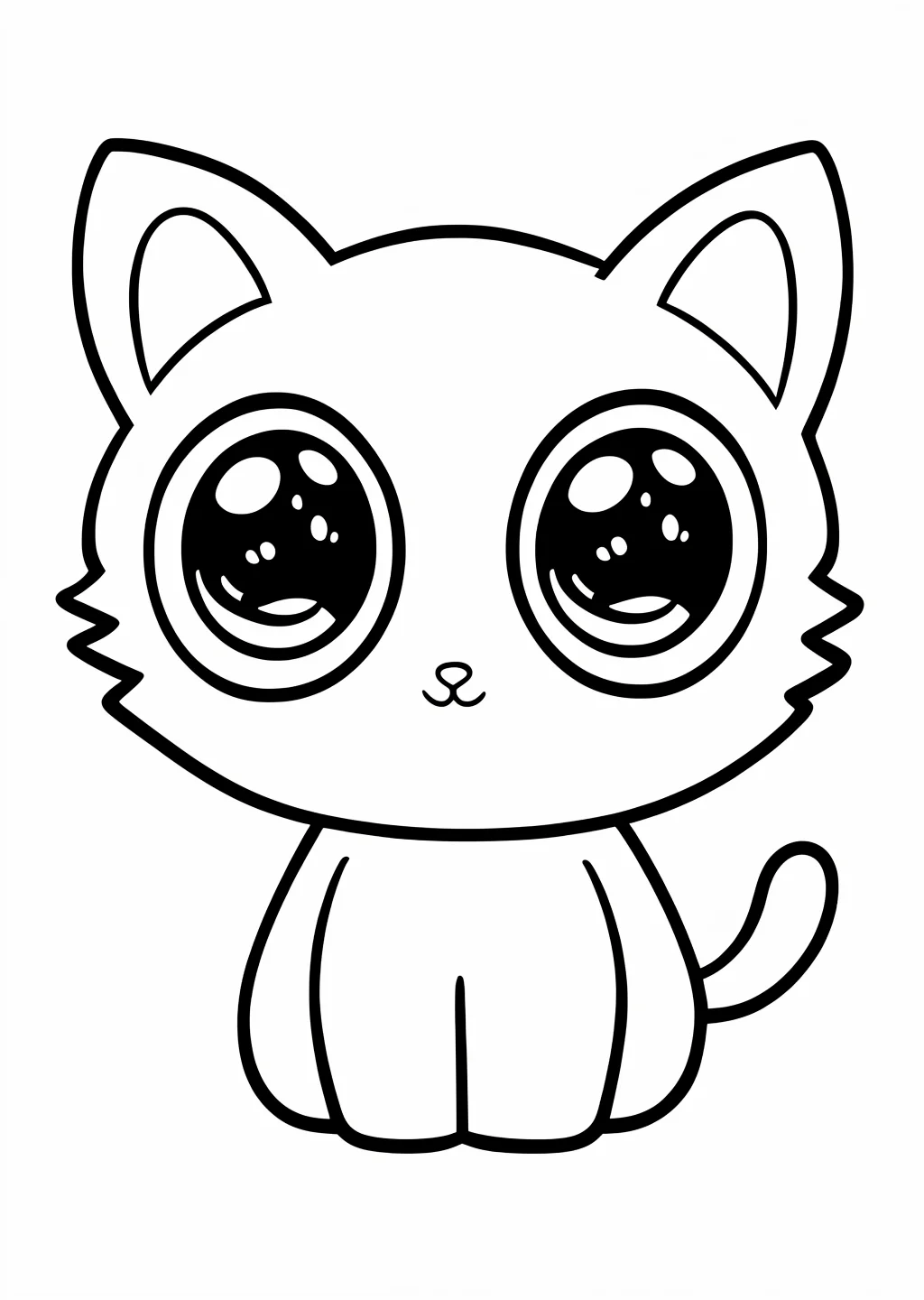 Kawaii Katze Ausmalbild