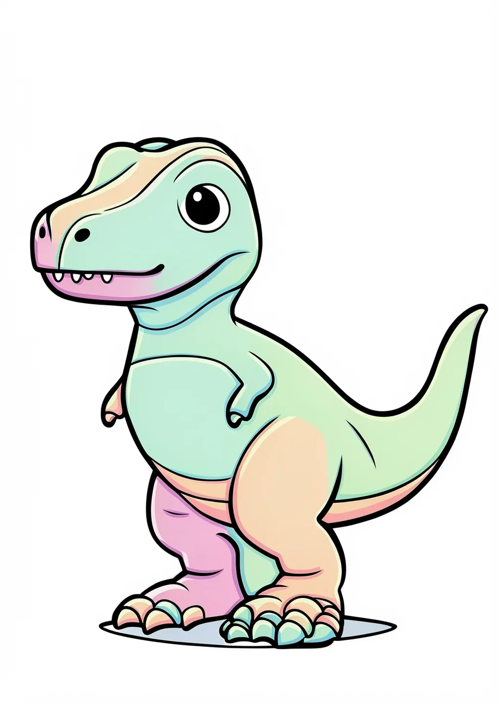 T-Rex Ausmalbild – farbiges Beispiel
