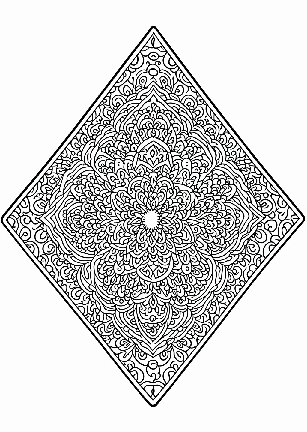 Diamant-Mandala Ausmalbild