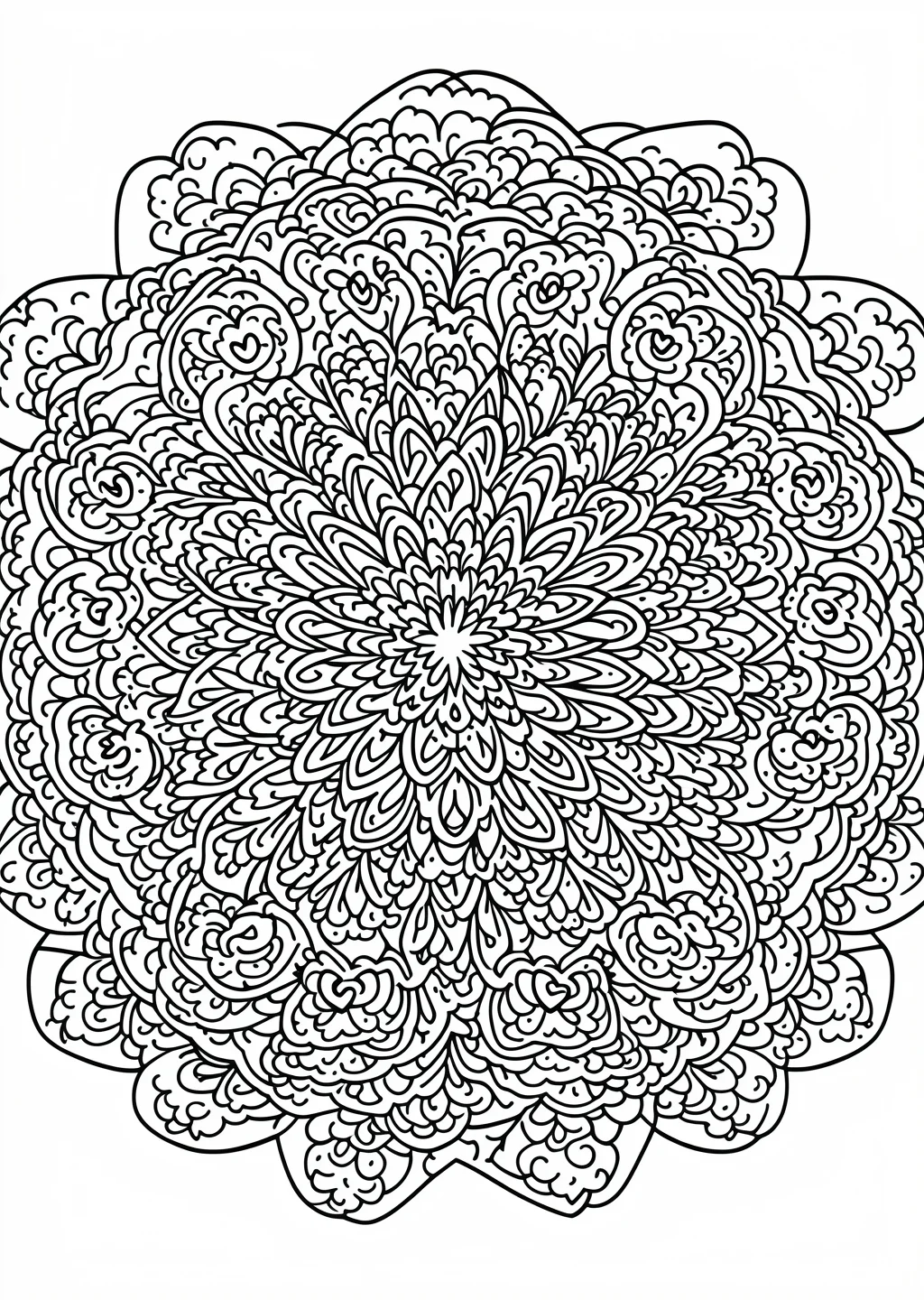 Herz-Mandala Ausmalbild