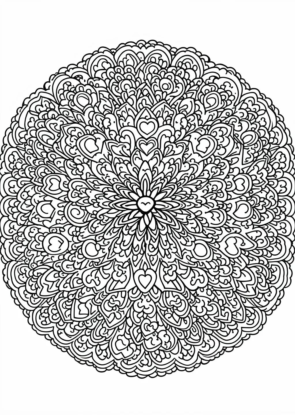 Herz-Mandala Ausmalbild