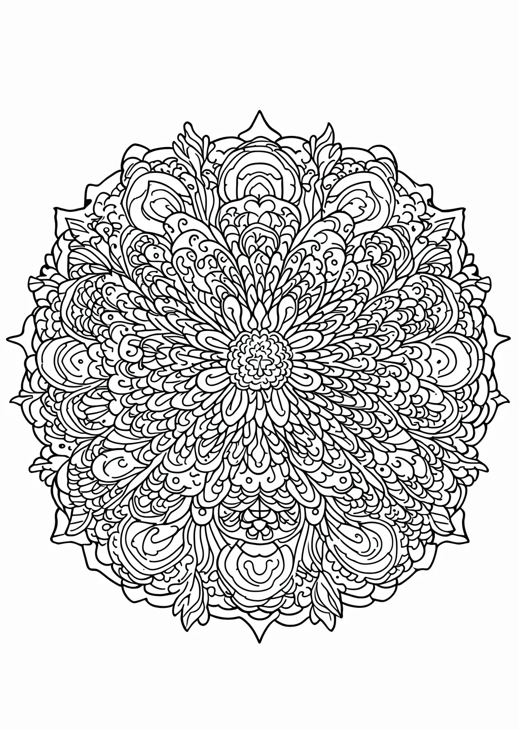 Katzen-Mandala Ausmalbild