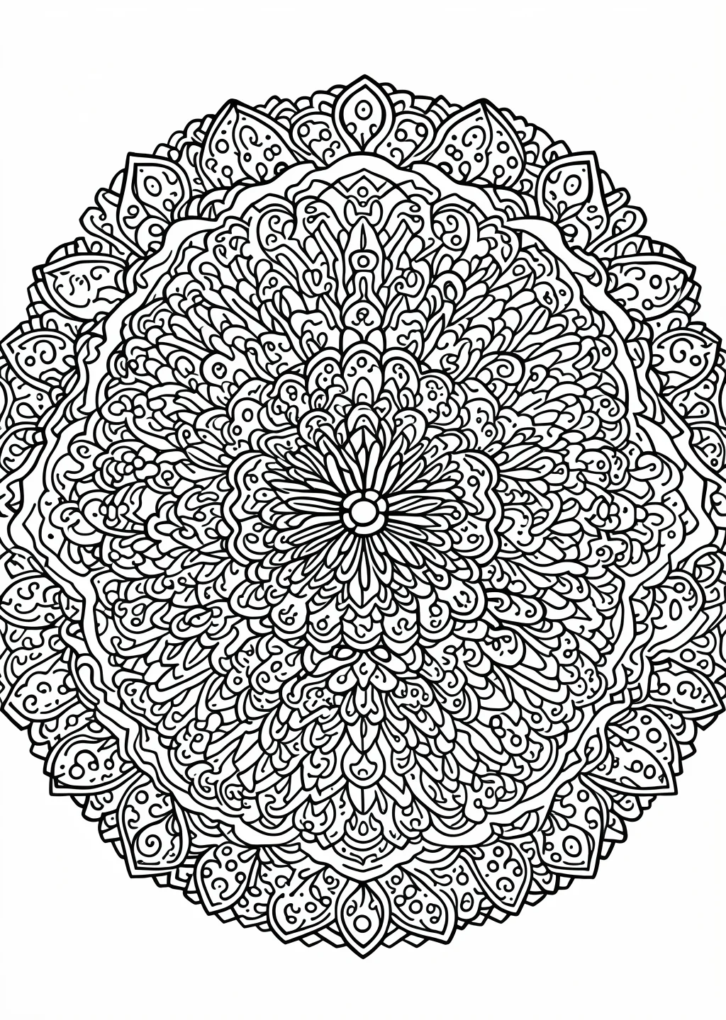 Kristall-Mandala Ausmalbild
