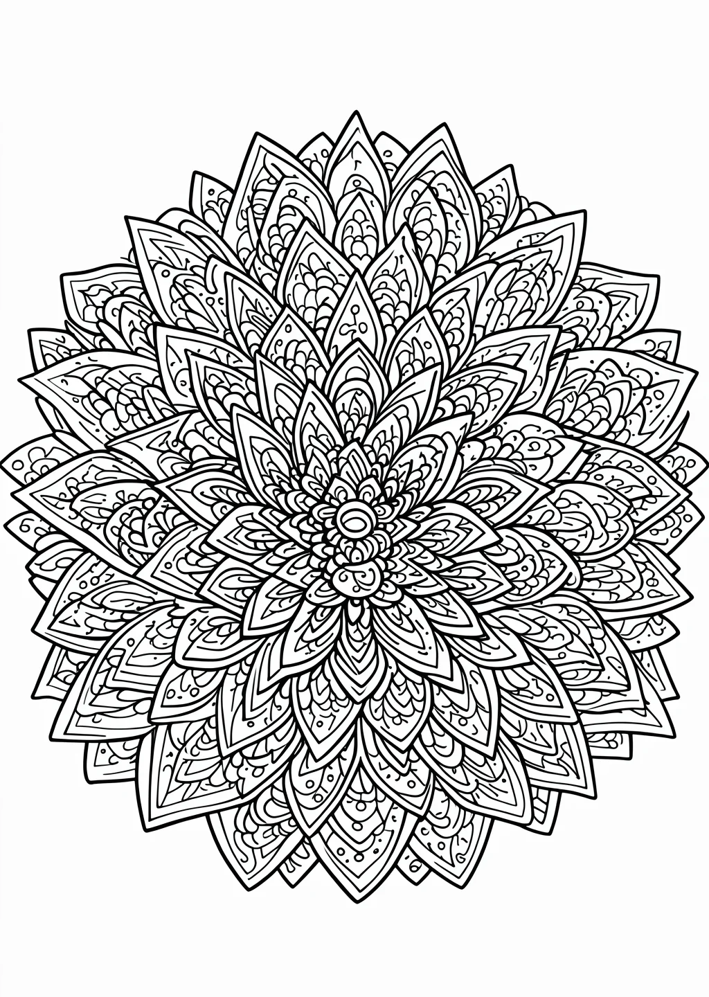 Lotus-Mandala Ausmalbild – Ausmalbild Vorlage