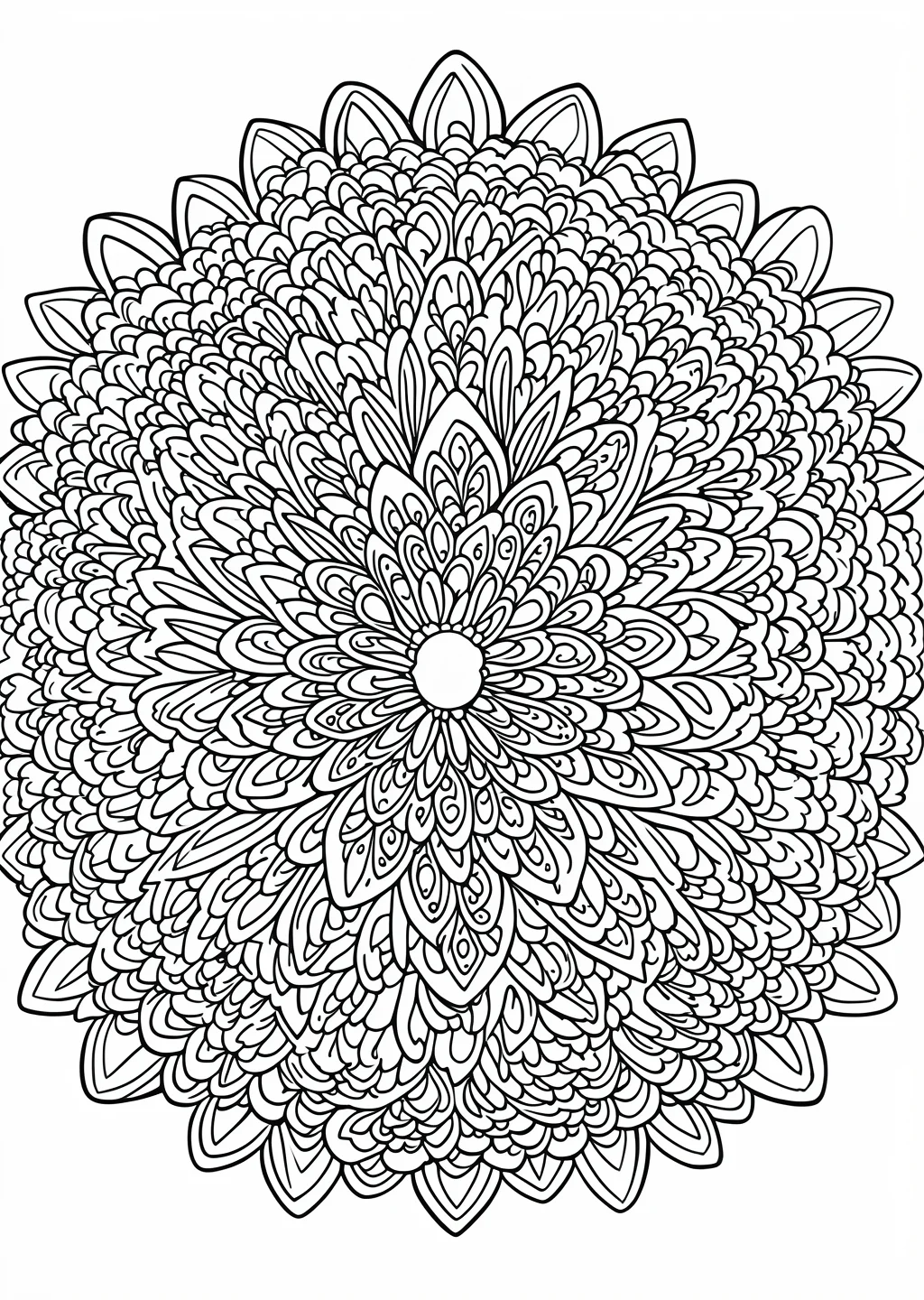 Blüten-Mandala Ausmalbild
