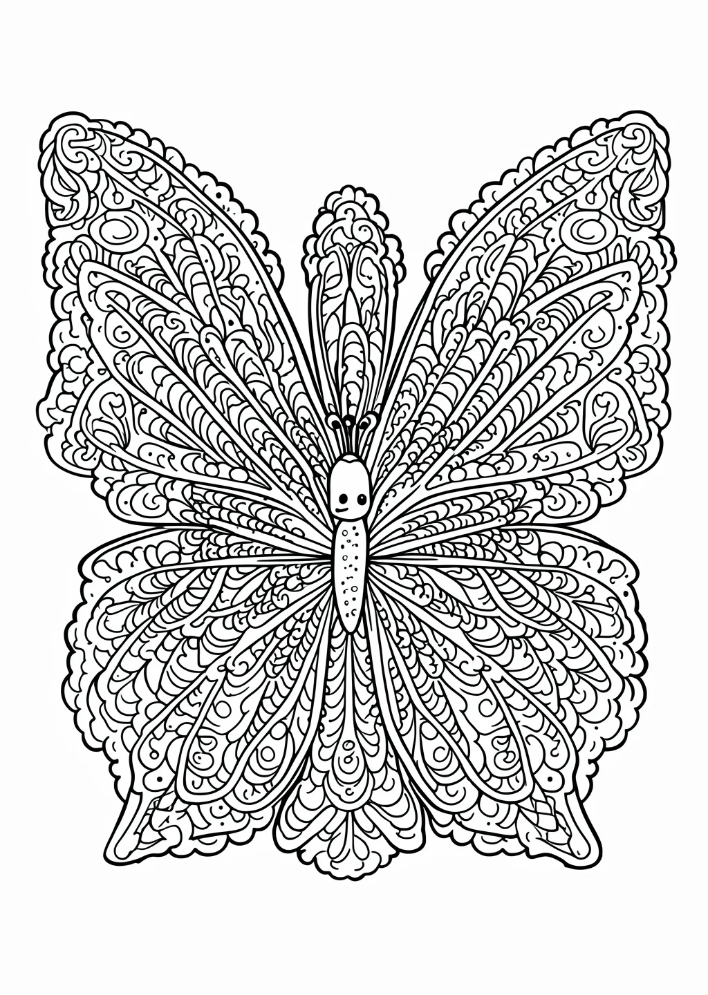 Schmetterlings-Mandala Ausmalbild – Ausmalbild Vorlage