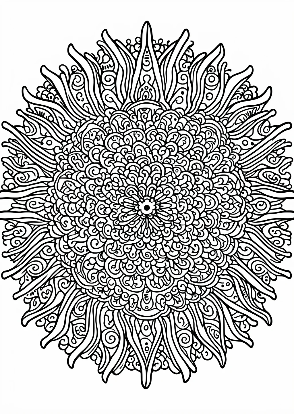 Sonnen-Mandala Ausmalbild