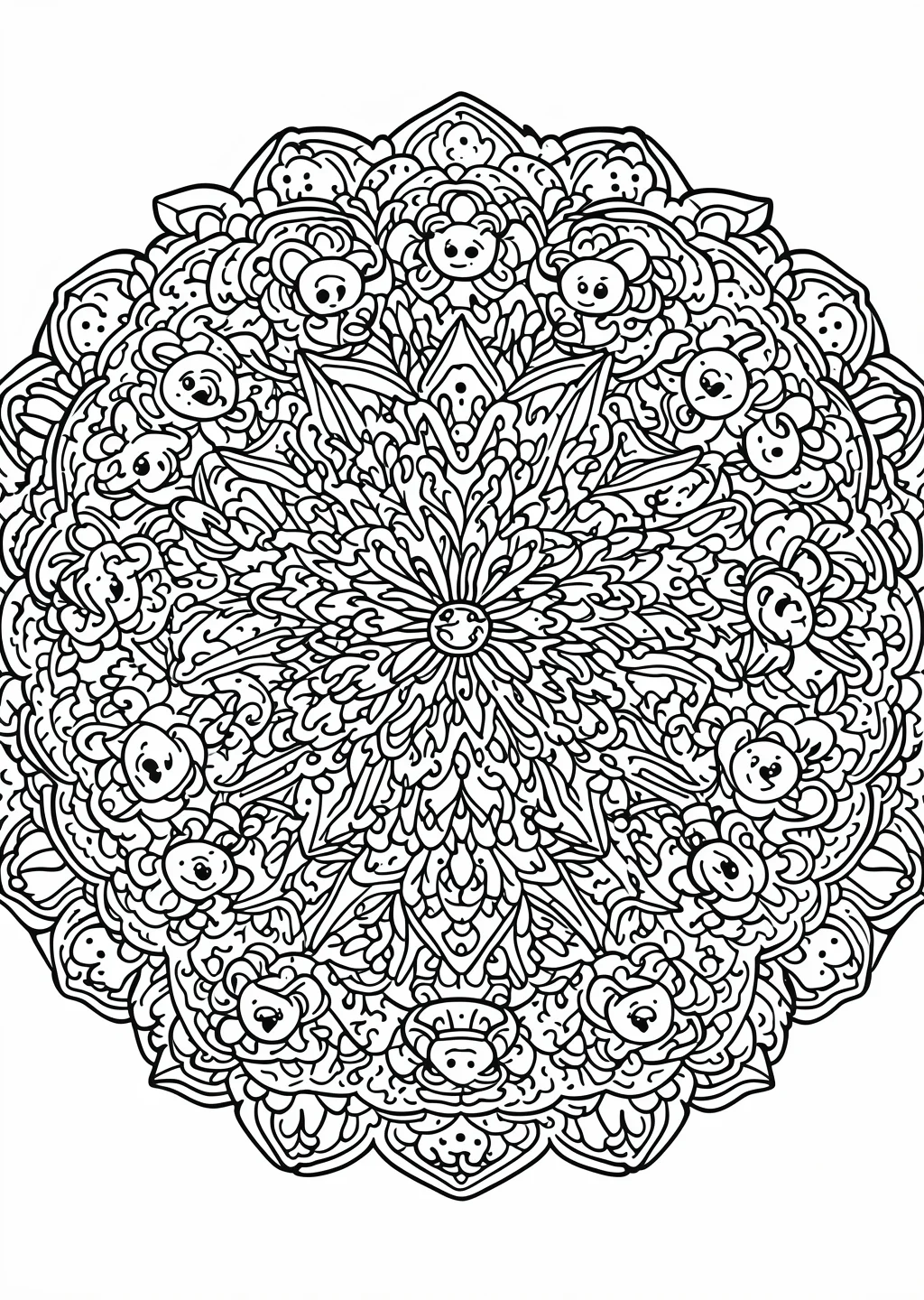 Tier-Mandala Ausmalbild