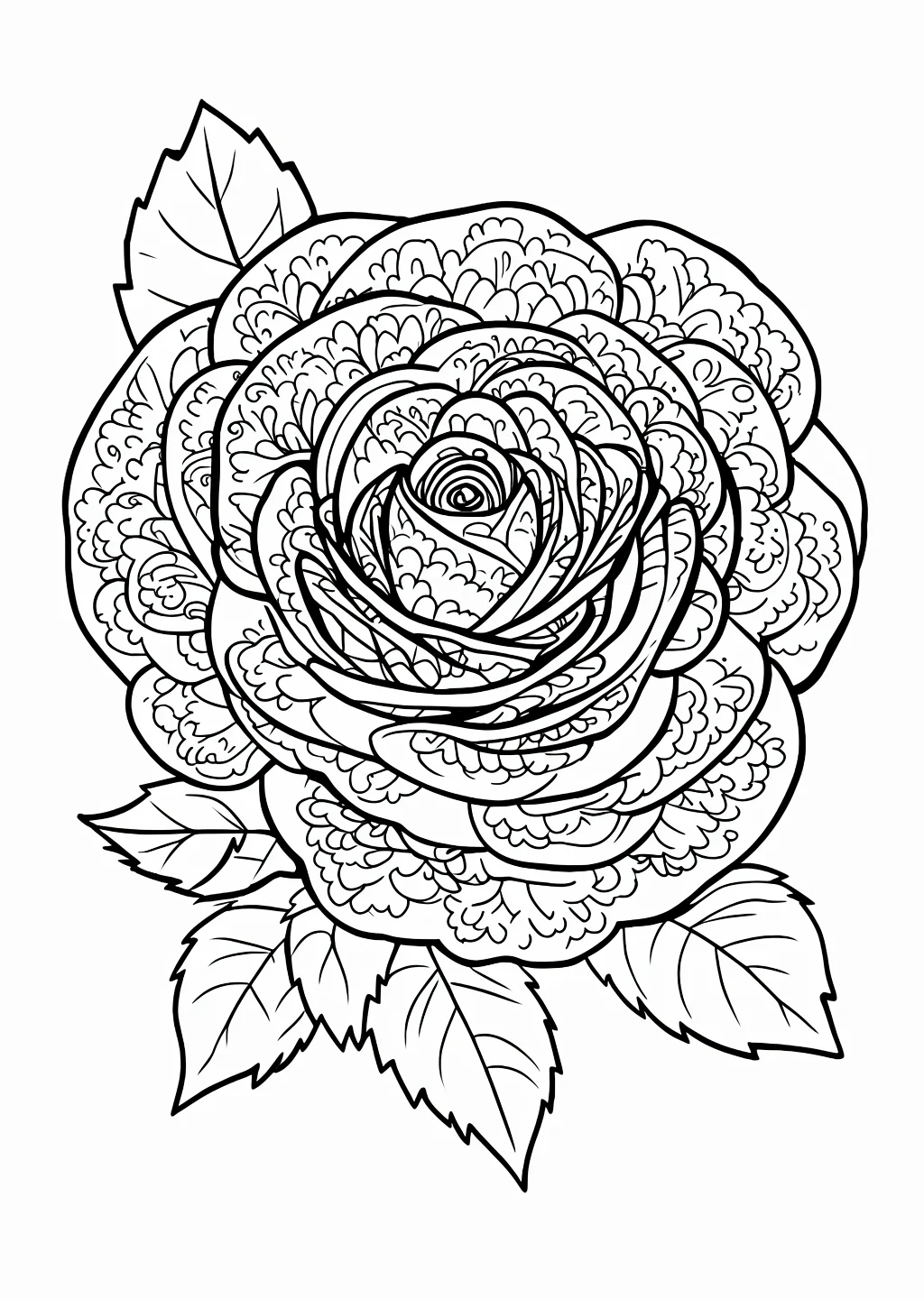 Rose Ausmalbild